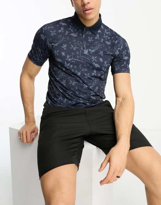 Puma Golf Mattr Lagoon flamingo print polo in navy
