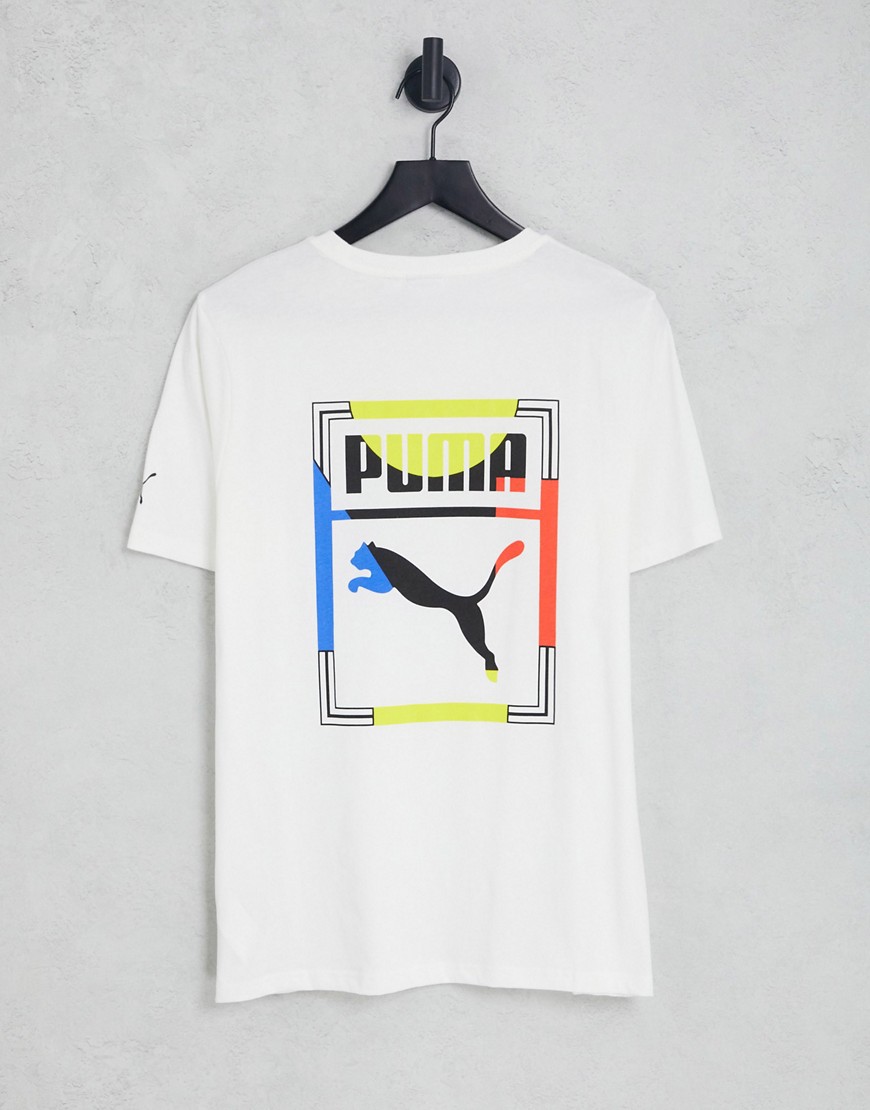 Puma Graphic Box Logo Play t-shirt in white