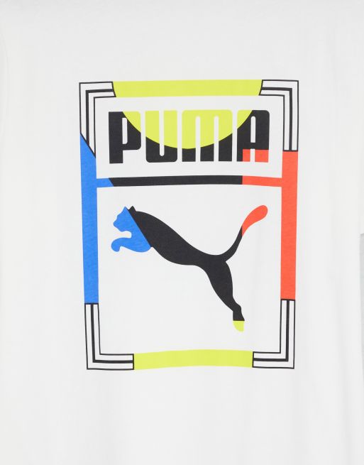 Puma graphic box store logo tee