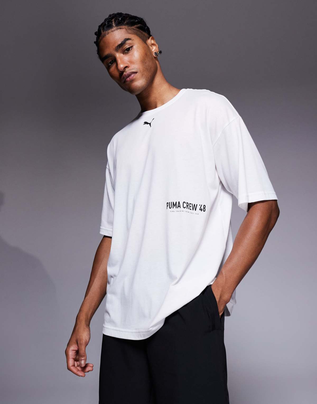Puma Graphic oversized t-shirt in white