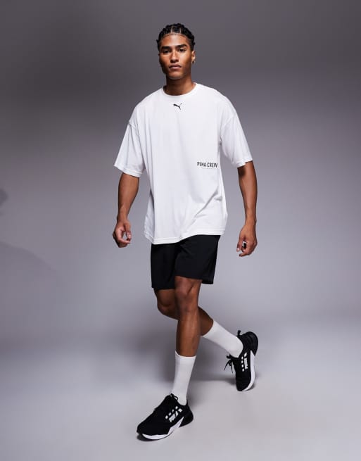 PUMA Graphic oversized training t-shirt in white, 2 of 5