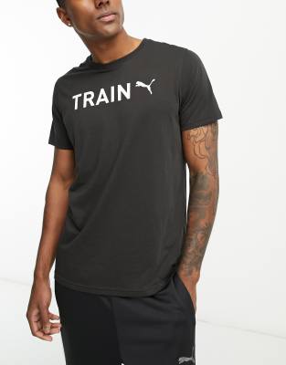 Puma graphic train t-shirt in black