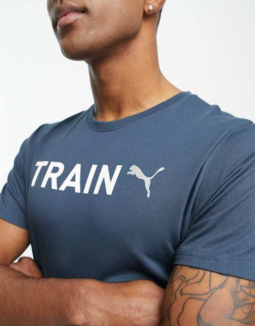 Puma graphic train t-shirt in navy