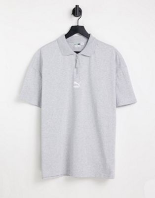 Puma half zip polo shirt in grey