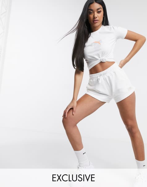 Puma Heavy Fleece Shorts White