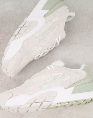 puma hedra minimal trainers in sage and white