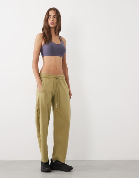 Puma Her relaxed barrel leg pants in khaki green - view 1