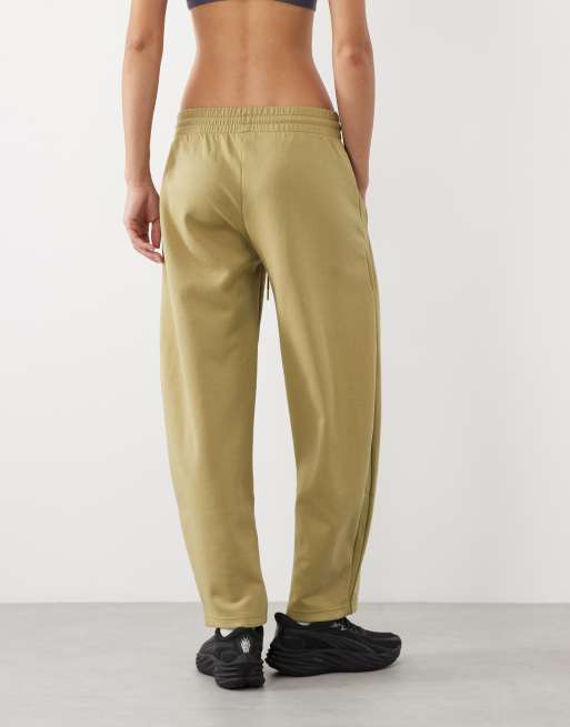 Puma Her relaxed barrel leg pants in khaki green, 5 of 5