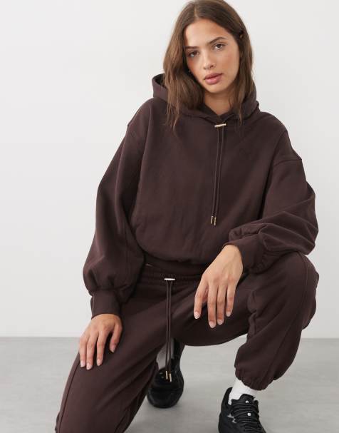 Puma Her relaxed fleece hoodie in brown - view 1