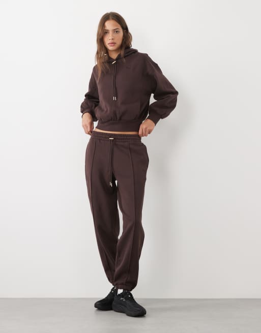 Puma Her relaxed fleece hoodie in brown, 3 of 4