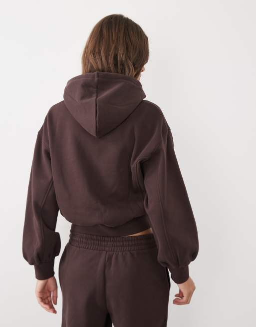 Puma Her relaxed fleece hoodie in brown, 4 of 4