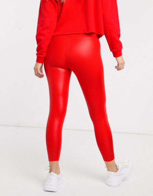 Puma High Shine Leggings in red exclusive at ASOS