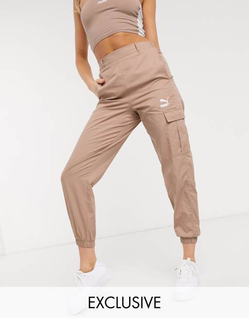 Puma High Waisted Utility Pants in tan exclusive to ASOS