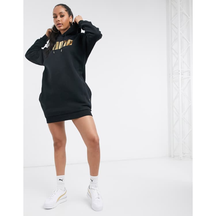 Puma Holiday pack sweatshirt dress in black ASOS