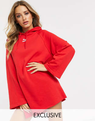 red hooded dress