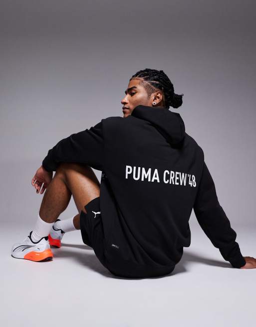 PUMA - Hoodie van Franse badstof met grafische print in zwart