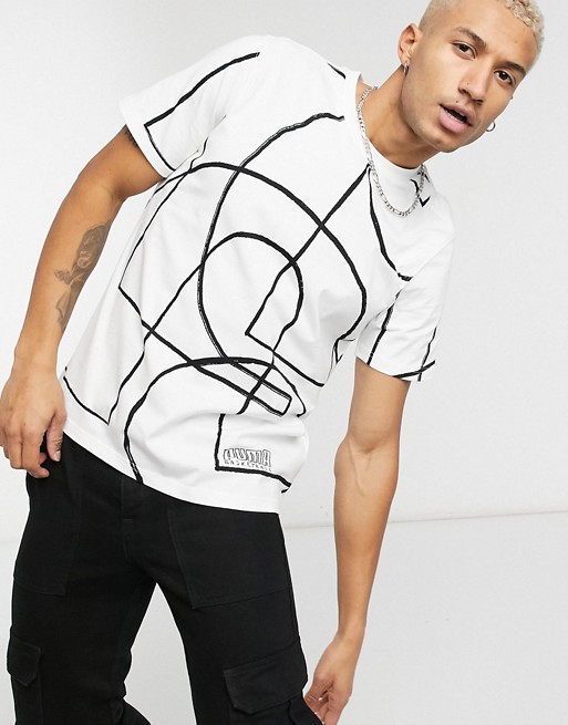 Puma Hoops all over print t-shirt in white
