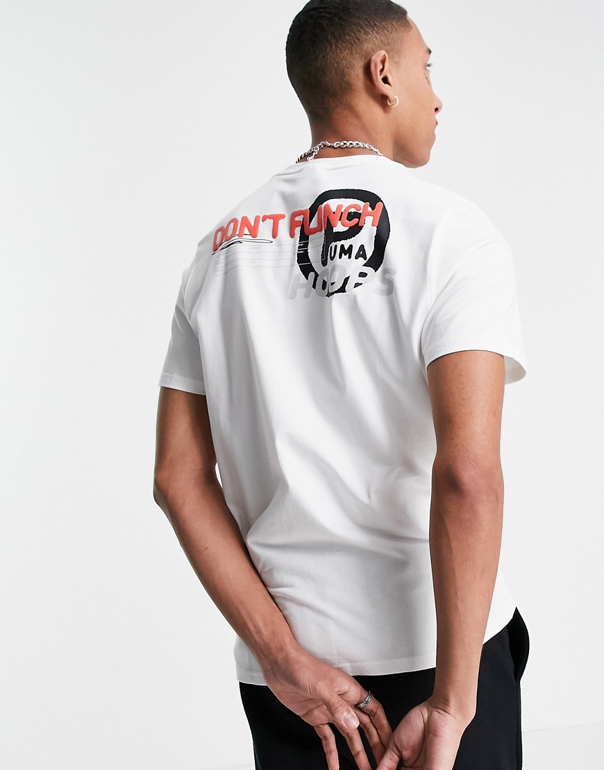 Puma Hoops backprint t-shirt in white