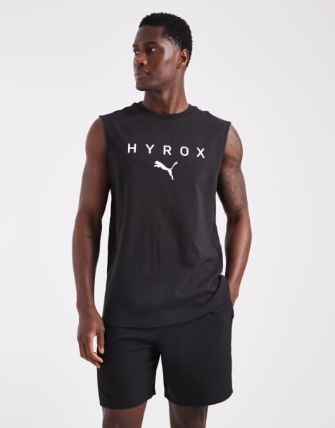 Puma Hyrox cut-off tank top in black