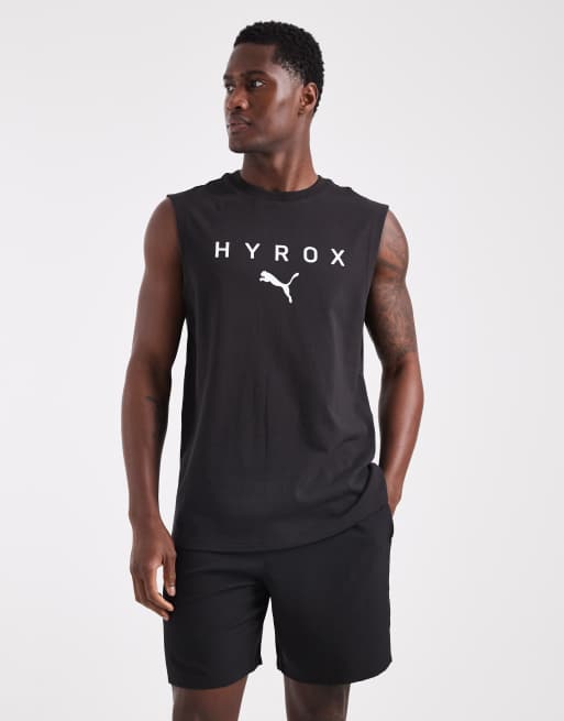Puma Hyrox cut-off tank top in puma black