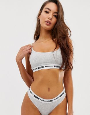 Puma iconic casual bralette in gray | ASOS