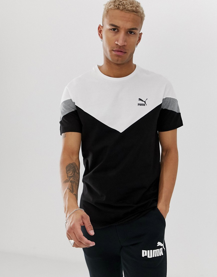 Puma – Iconic – Svart t-shirt med färgblock