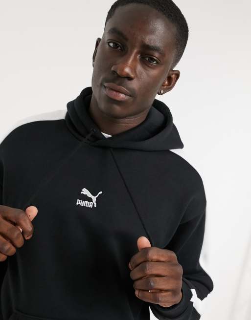 Puma Iconic T7 oversized hoodie in black