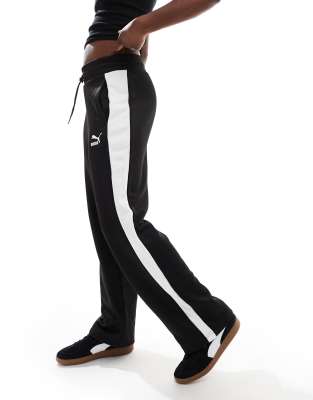 Puma Iconic T7 straight leg track trousers in black