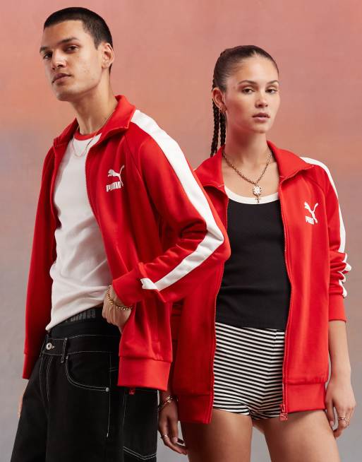 Puma Iconic T7 track jacket in red ASOS