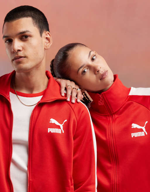 Red puma track jacket sale