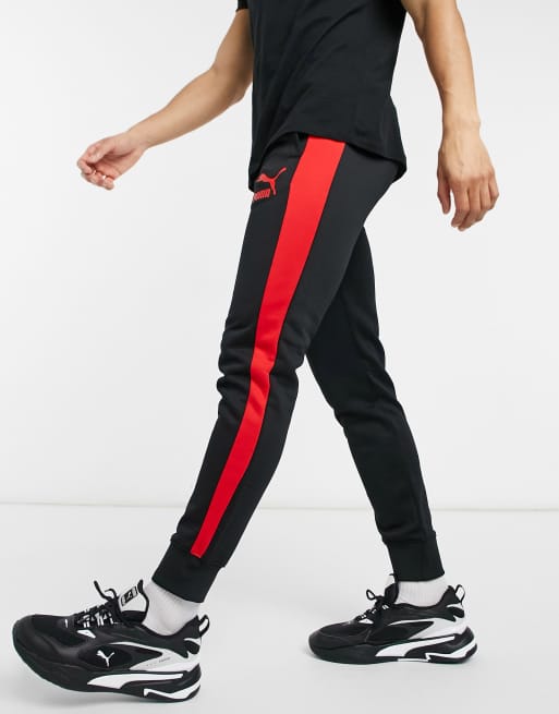 Puma tracksuit black and sales red