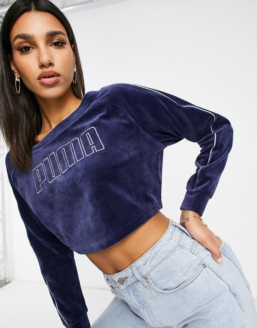 Puma – Icons 2.0 Fashion – Marinblå sweatshirt med rund halsringning