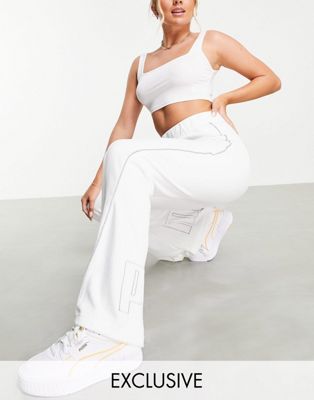Puma Icons 2.0 fashion wide leg pants in white - ASOS Price Checker