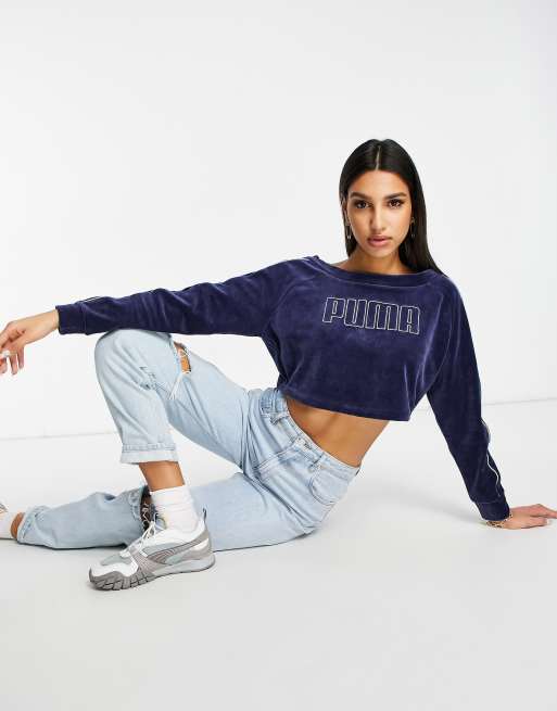 Puma - Icons 2.0 - Modieus sweatshirt met ronde hals in marineblauw, 3 van 4