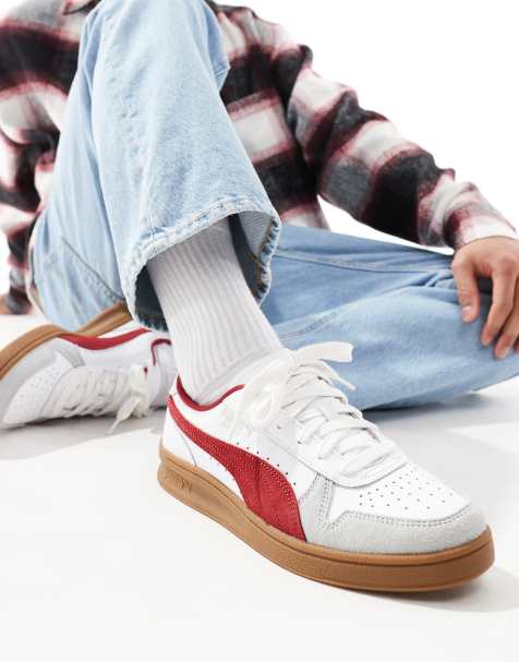 PUMA – Indoor – Sneaker in Weiß & Rot - view 1