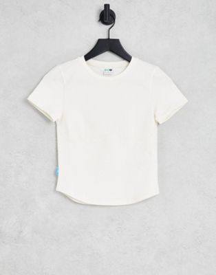 Puma Infuse bust detail t-shirt in off white