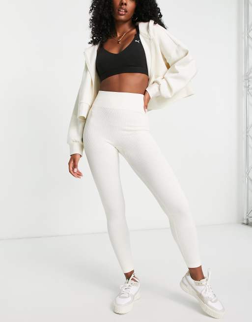 PUMA Infuse EvoKnit leggings in off white