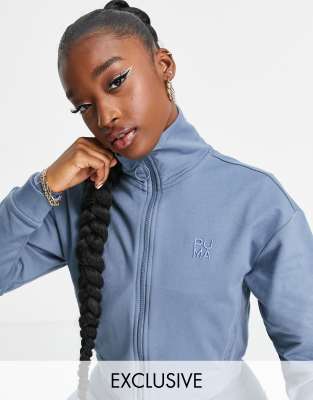 Puma Infuse high neck jacket in petrol blue