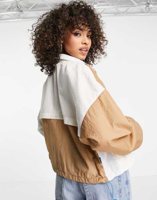 Puma Infuse track jacket in brown and off white