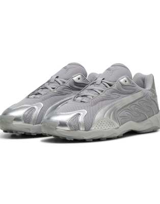  Inhale metallic sneakers in glacial gray- team silver