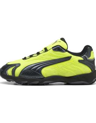 Puma Inhale metallic sneakers in yellow alert-puma black