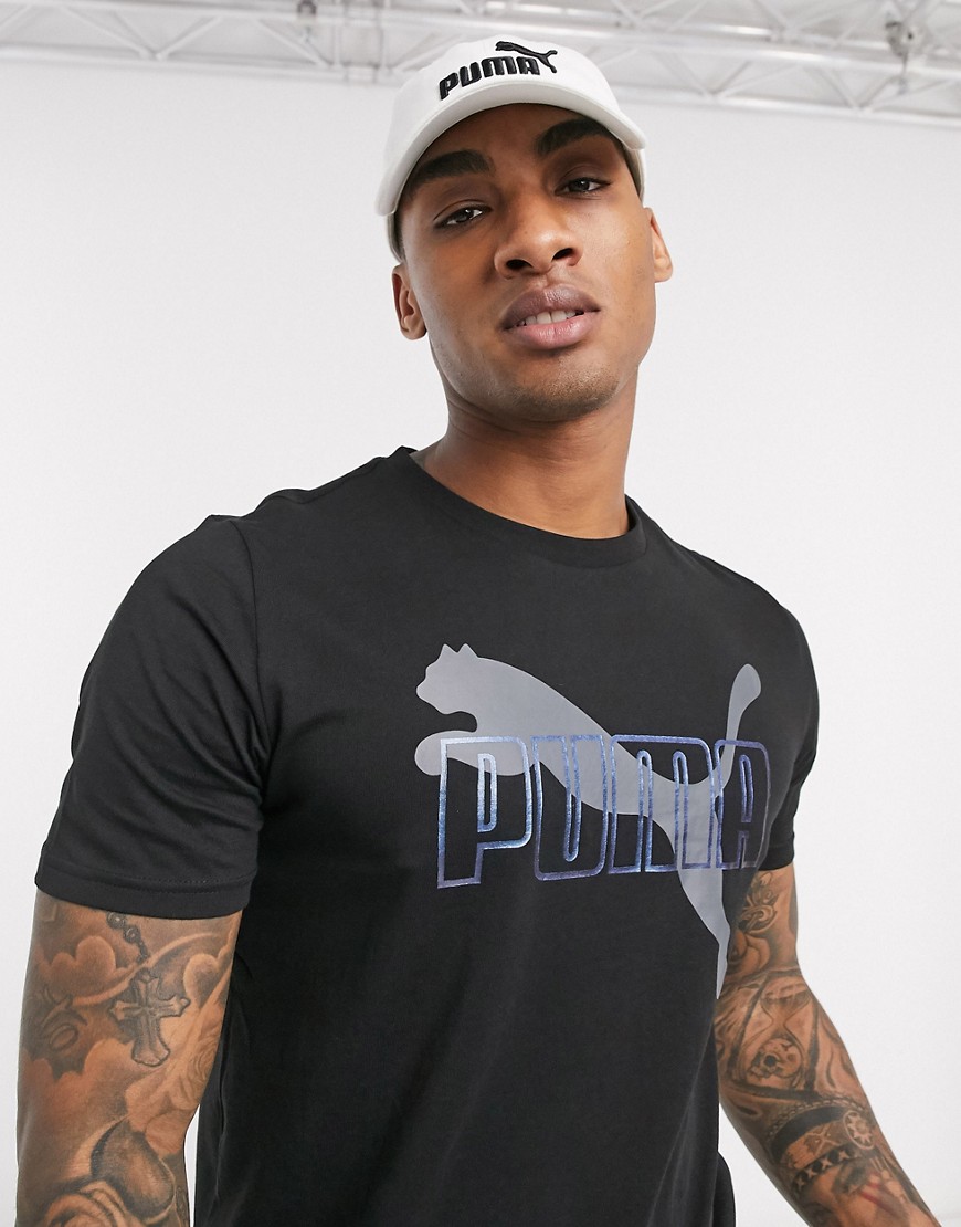 Puma Iridescent pack graphic t-shirt in black