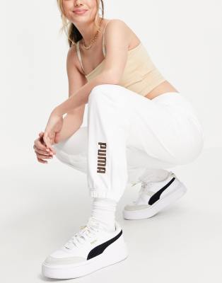 Puma jogger pants in white - ASOS Price Checker