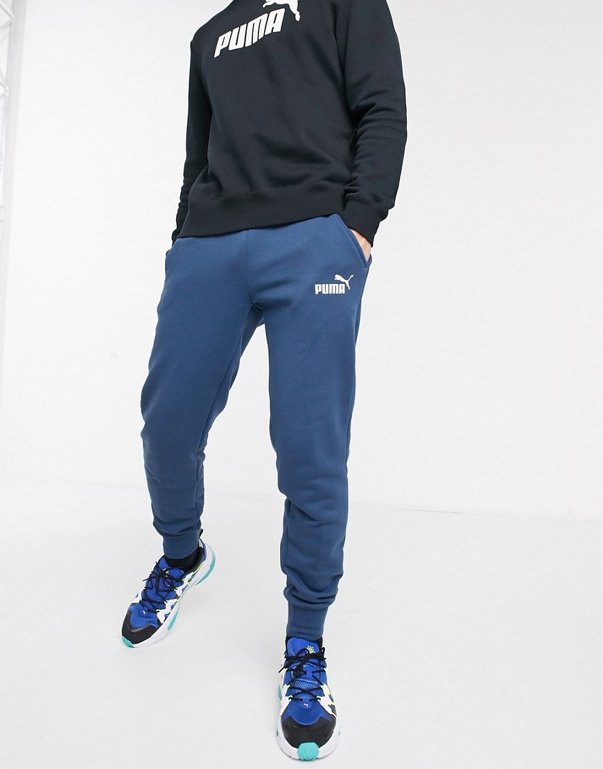 Puma - Joggers blu con logo piccolo