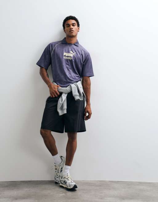 Puma King boxy jersey in gray, 3 of 5