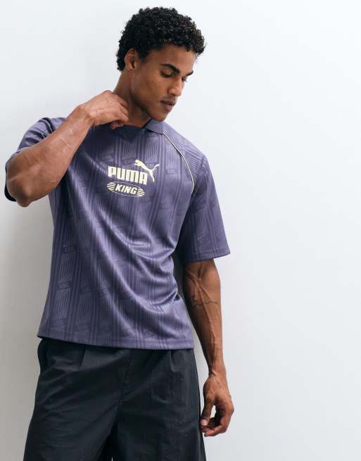 Puma King boxy jersey in gray, 4 of 5
