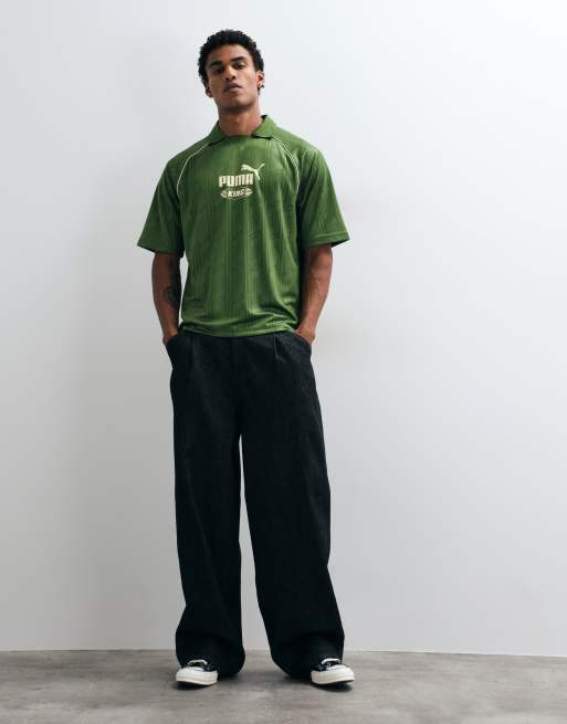 Puma King boxy jersey in green, 2 of 5