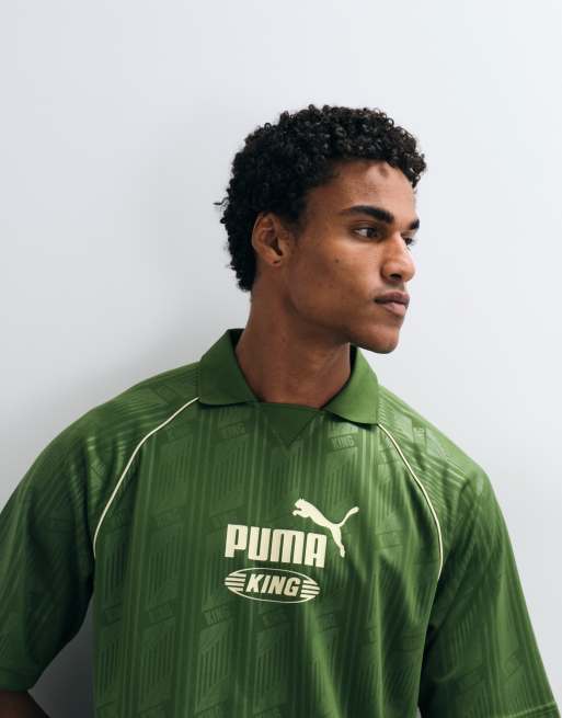 Puma King boxy jersey in green, 3 of 5