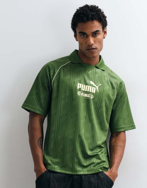 Puma King boxy jersey in green, 4 of 5