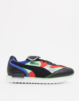 Puma King Future Rider Sneakers In Black And Green Asos
